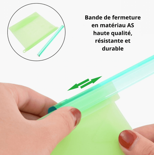 Sac Silicone Réutilisable Alimentaire – Anti-Gaspi Frigo, Four & Congélateur | GlowUpFamily