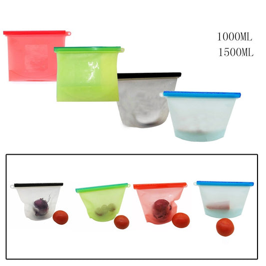 Sac Silicone Réutilisable Alimentaire – Anti-Gaspi Frigo, Four & Congélateur | GlowUpFamily