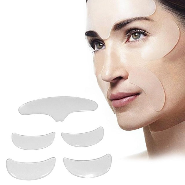 Patchs Silicone Anti-Rides — Front & Contour des Yeux (5pcs)