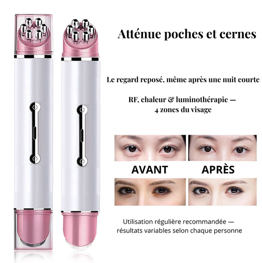 Masseur Contour des Yeux — RF, Chaleur & Luminothérapie 4-en-1