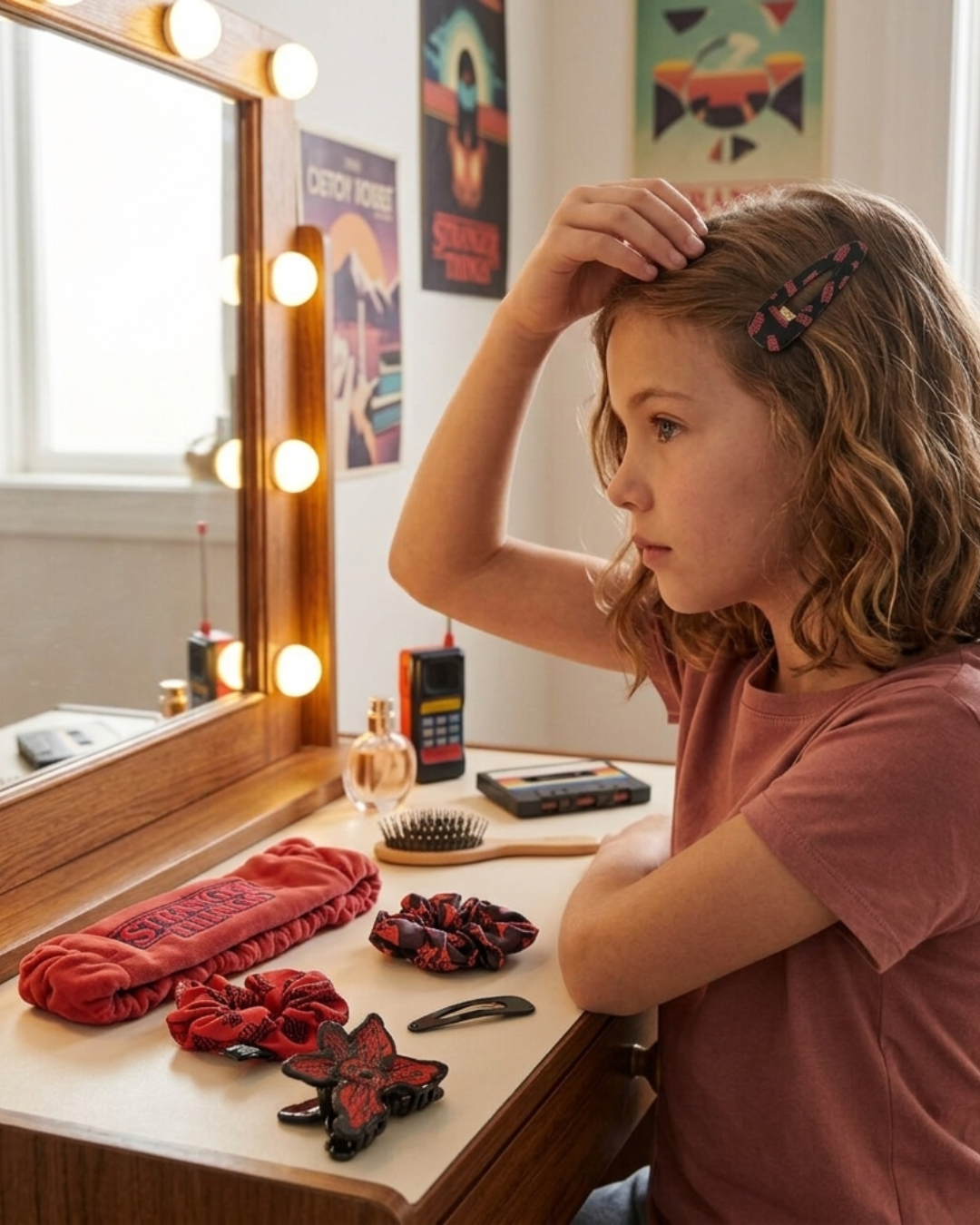 Kit 6 accessoires cheveux Stranger Things – Le Style Iconique des Années 80 pour Tes Minis !