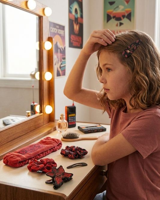 Kit 6 accessoires cheveux Stranger Things – Le Style Iconique des Années 80 pour Tes Minis !