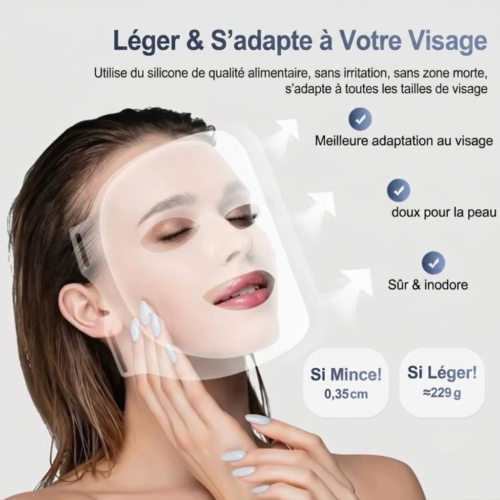 Masque LED Visage & Cou — Luminothérapie 7 Couleurs
