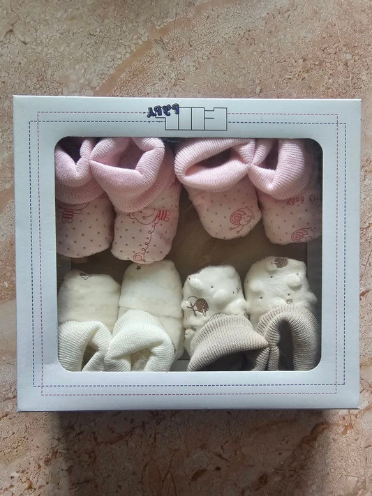 Coffret Cadeau de 4 Paires de Chaussons Bébé| Fabriqué au Portugal