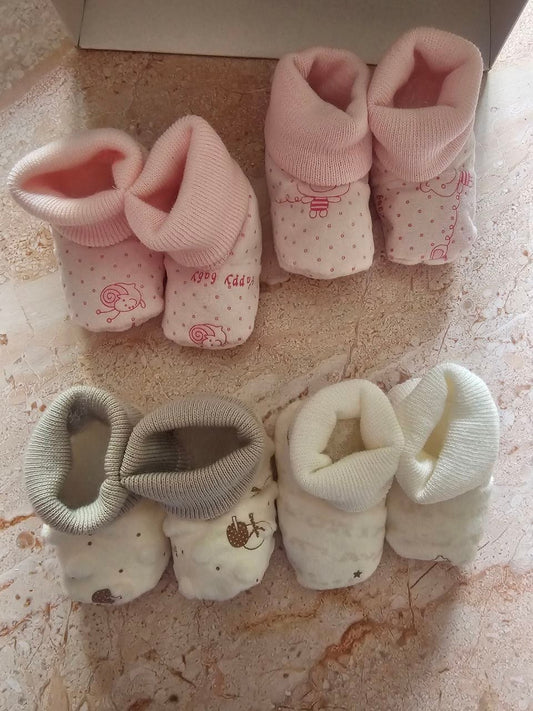 Coffret Cadeau de 4 Paires de Chaussons Bébé| Fabriqué au Portugal