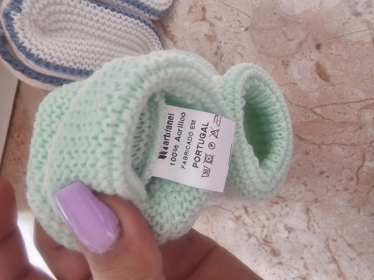 Lot de 2 Paires de Chaussons Bébé Tricotés – Fille & Garçon | Fabriqué au Portugal